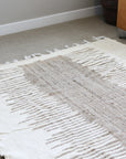 Handwoven Moroccan Kilim Rug: Brown & Cream Wool Carpet (160*240cm)