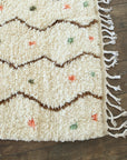 Confetti Shag Rug - Sustainable, Handwoven Moroccan Rug in Sage Greens, Corals, and Brown