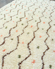 Confetti Shag Rug - Sustainable, Handwoven Moroccan Rug in Sage Greens, Corals, and Brown