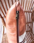 Geniune Leather and Wool Lumbar Pillow