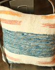 orange + blue wool kilim pillow