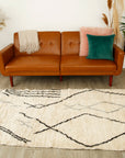 Tribal Black and Grey Cream Rug, the "WALES" - handmade graphic wool rug