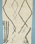Tribal Black and Grey Cream Rug, the "WALES" - handmade graphic wool rug