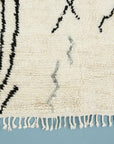 Tribal Black and Grey Cream Rug, the "WALES" - handmade graphic wool rug