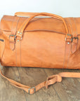 Handy leather duffle bag