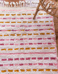 SECOND SALE ! Colorful Pink Striped Shag Rug