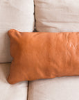 Leather Lumbar Pillow in Tobacco