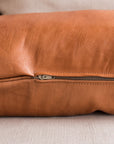 Leather Lumbar Pillow in Tobacco