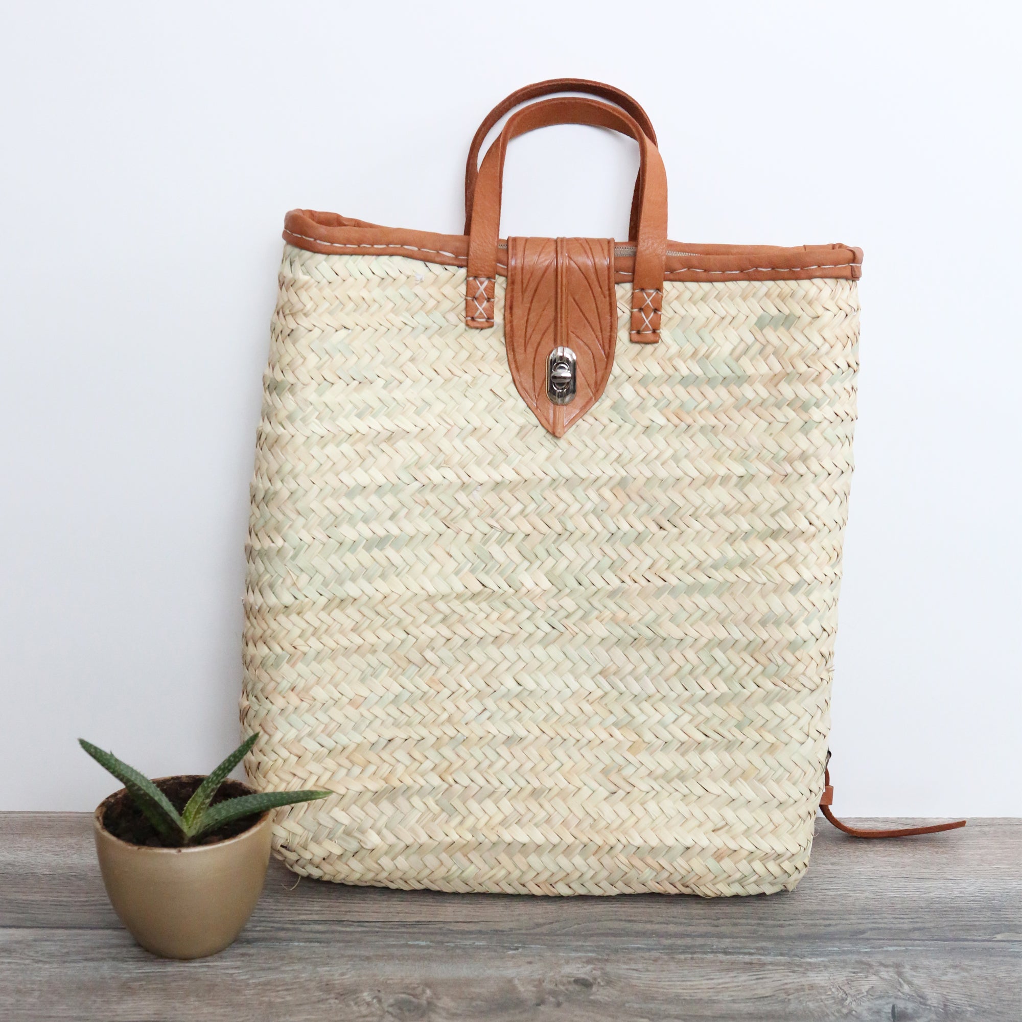 straw leather bag  Marrakesh artisan