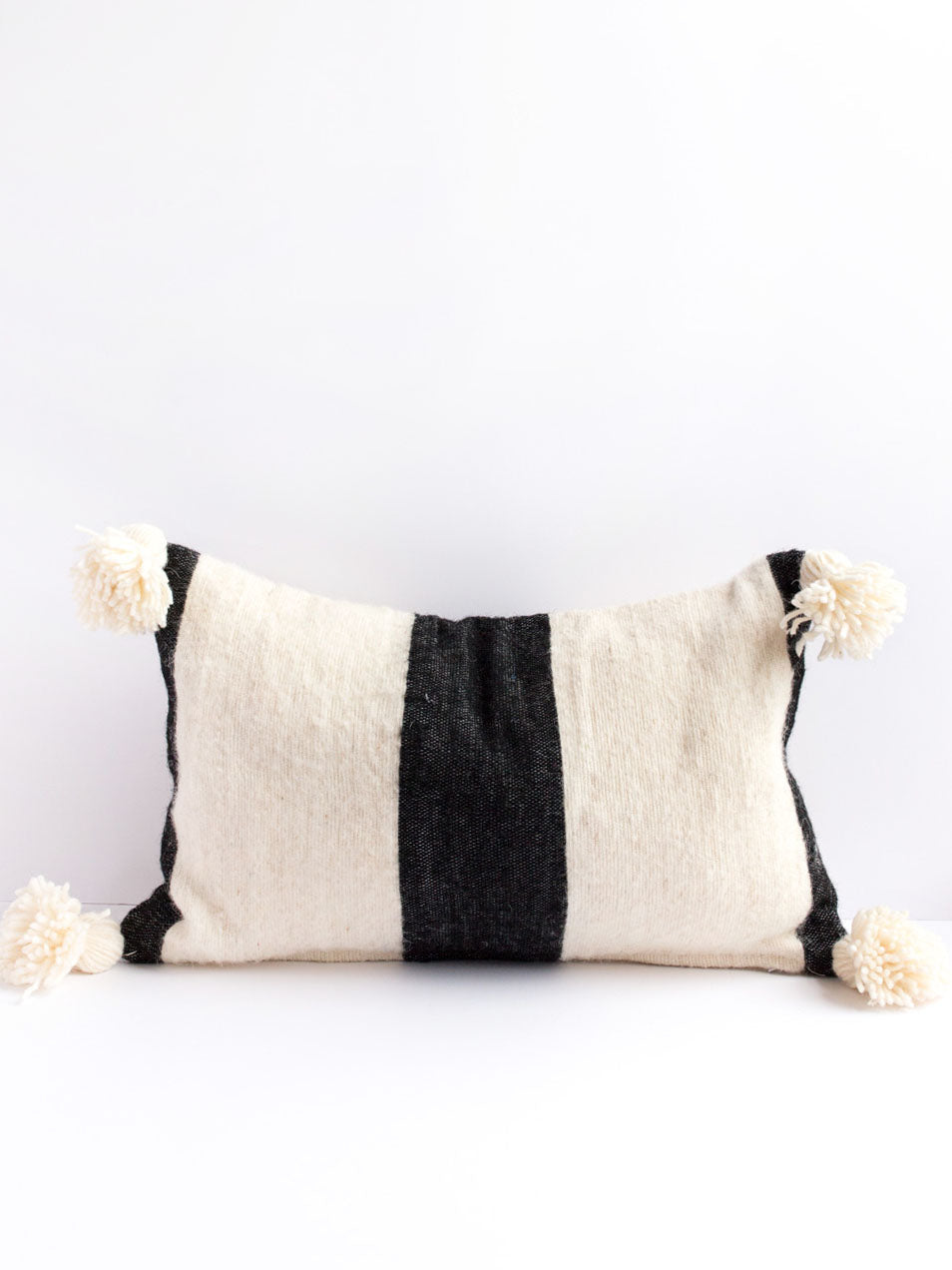 black and white wool pillow, boho pillow bohemian decoration boho interieur design cream pillow square pillow morrocon pillow handmade pillow