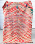 Pink Boucherouite Rug Pink Vintage Rug bright pink kilim pastel colored rug pastel kilim vintage boucherouite morrocan rug berber rug flat weave low pile rug fairtrade rug ethical sourced rug