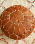 Cognac Round Footstool