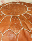 Cognac Round Footstool