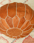 Cognac Round Footstool