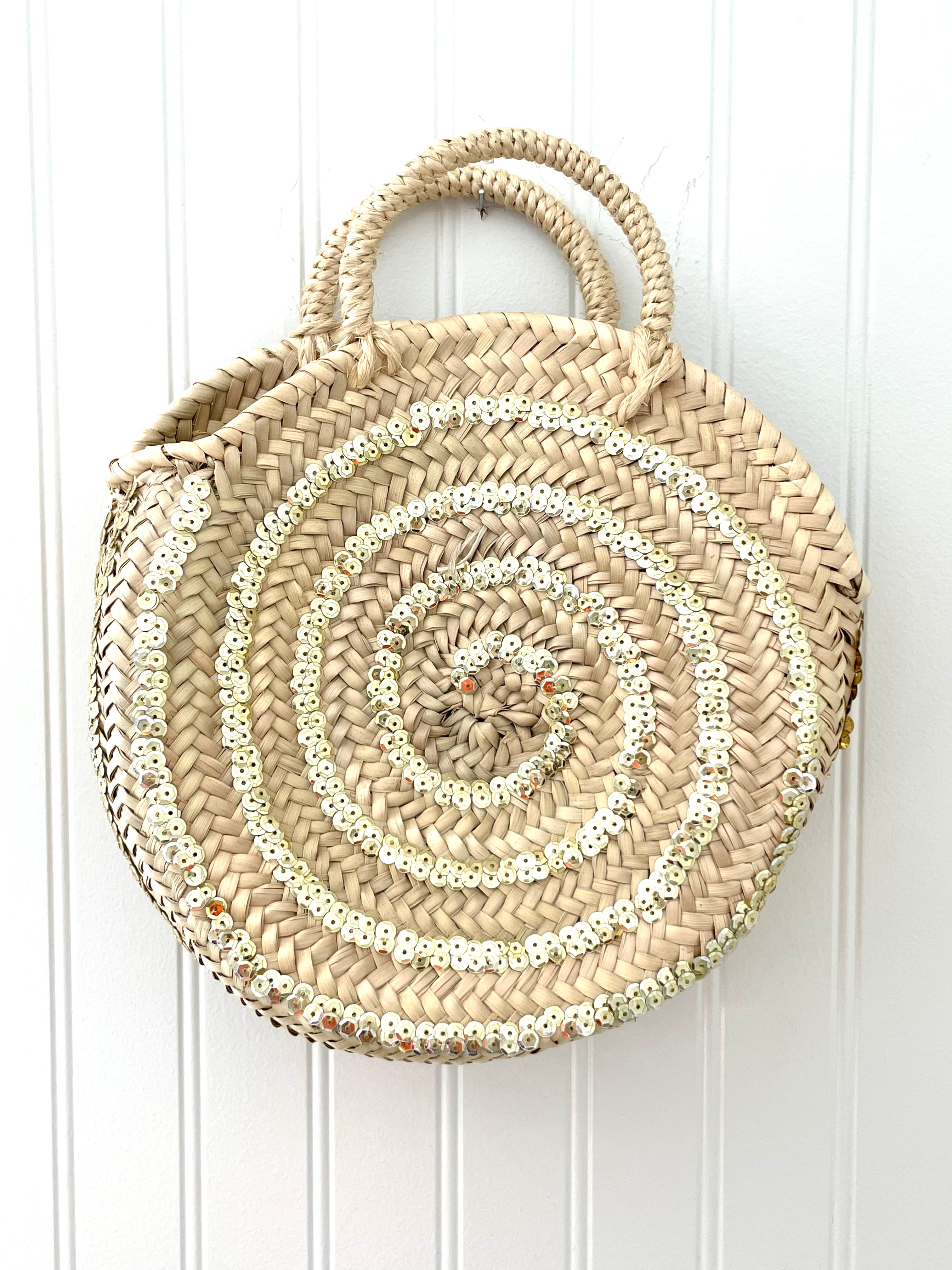 Sequin 2025 straw bag