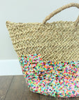 Sequin Straw Basket