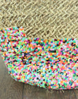 Sequin Straw Basket