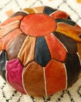 Multi-coloured Round Footstool