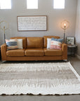Handwoven Moroccan Kilim Rug: Brown & Cream Wool Carpet (160*240cm)