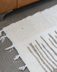 Handwoven Moroccan Kilim Rug: Brown & Cream Wool Carpet (160*240cm)