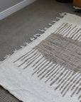 Handwoven Moroccan Kilim Rug: Brown & Cream Wool Carpet (160*240cm)