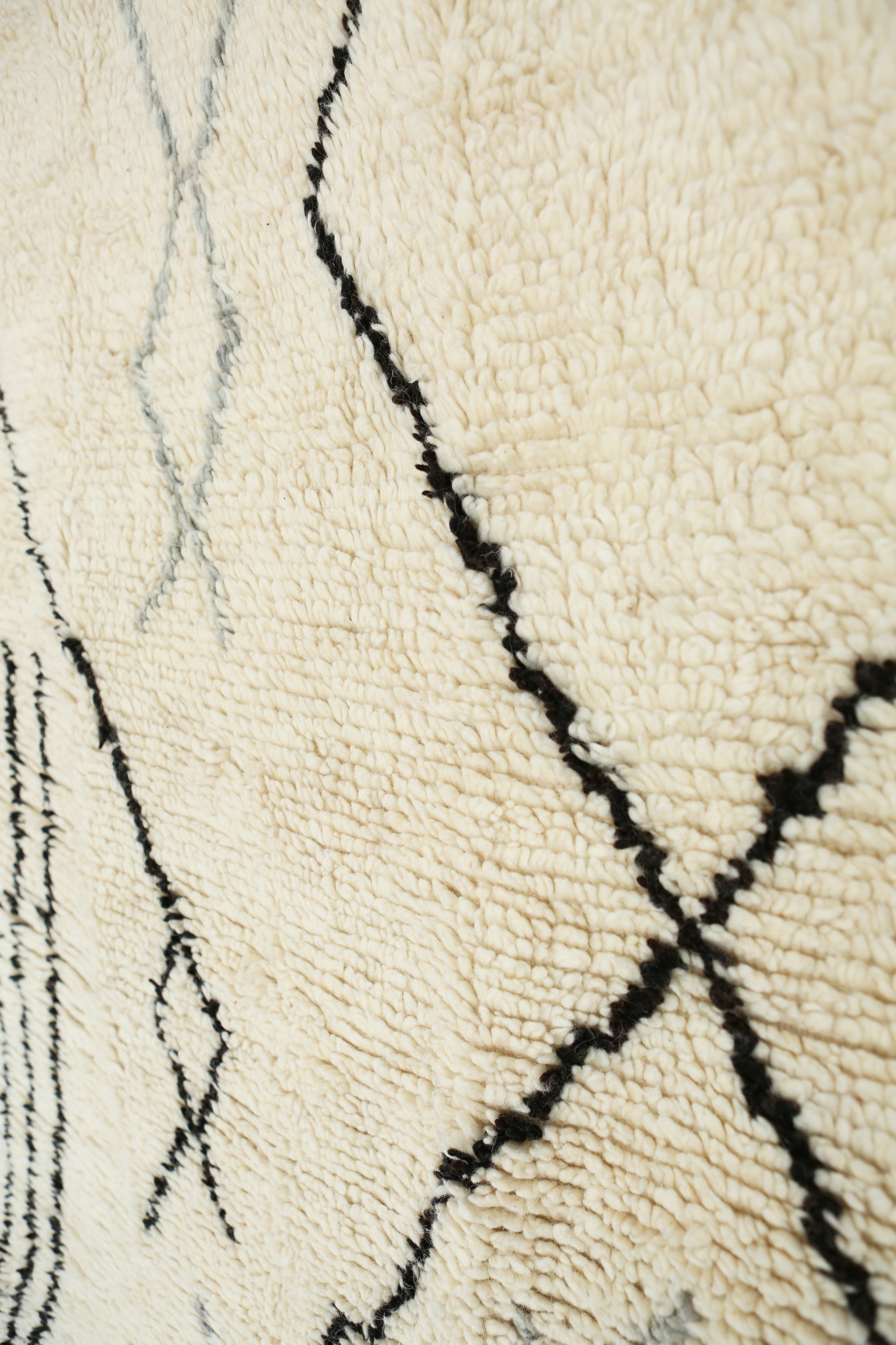 Tribal Black and Grey Cream Rug, the &quot;WALES&quot; - handmade graphic wool rug