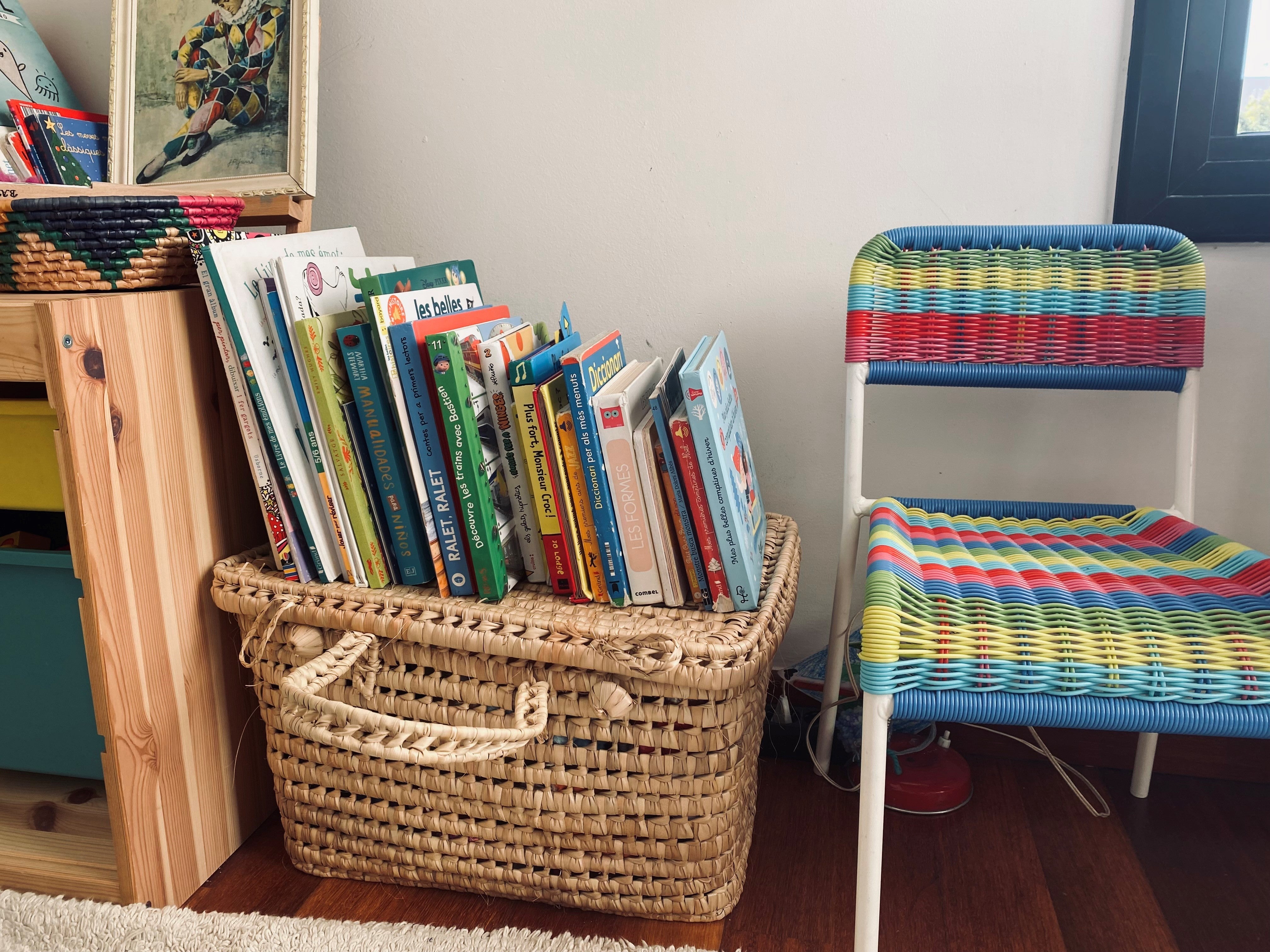 Straw Picnic Basket - Kid&#39;s Room Toy Storage Basket