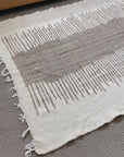 Handwoven Moroccan Kilim Rug: Brown & Cream Wool Carpet (160*240cm)