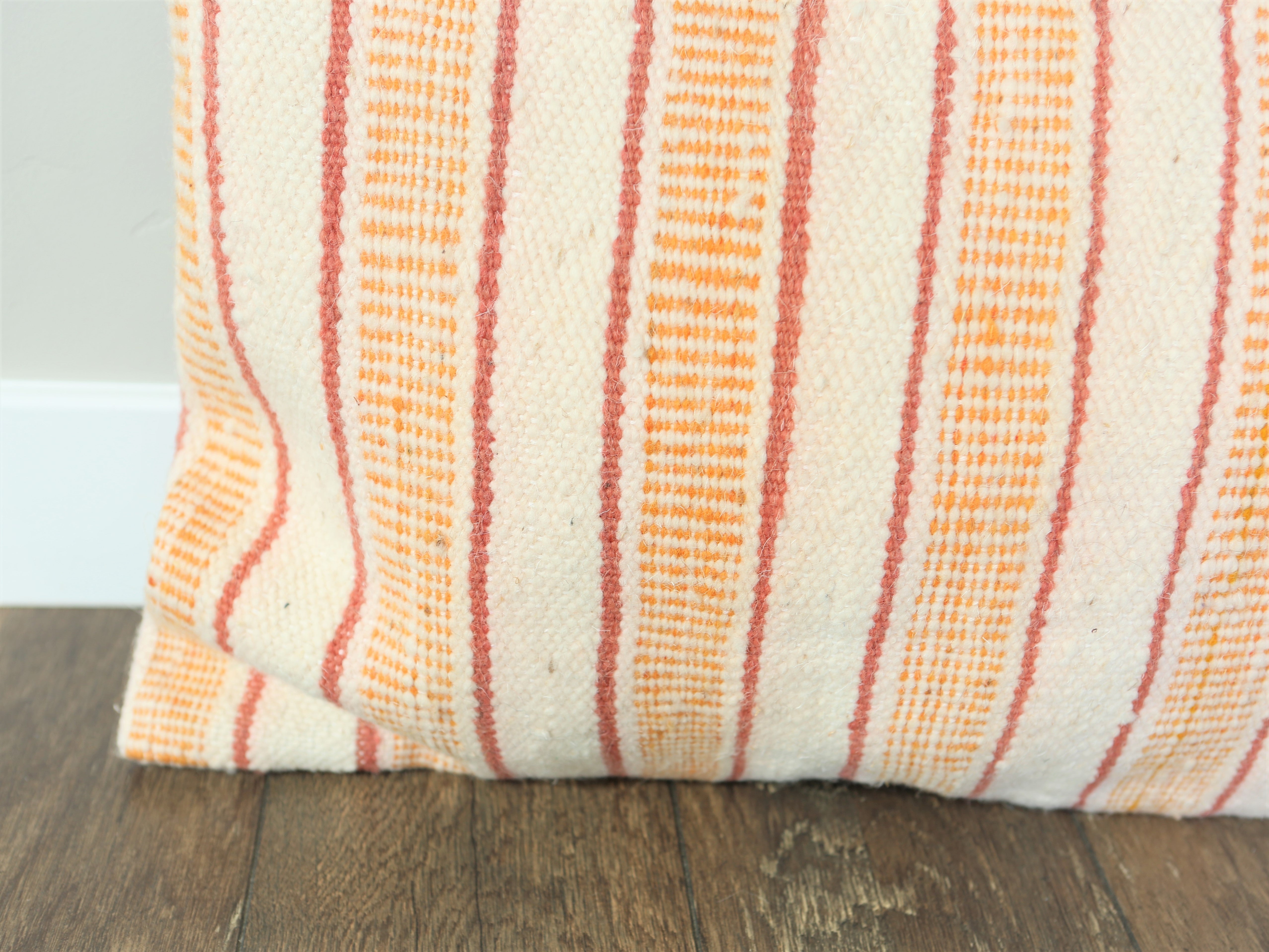 Special listing : Orange Striped Wool Pillow