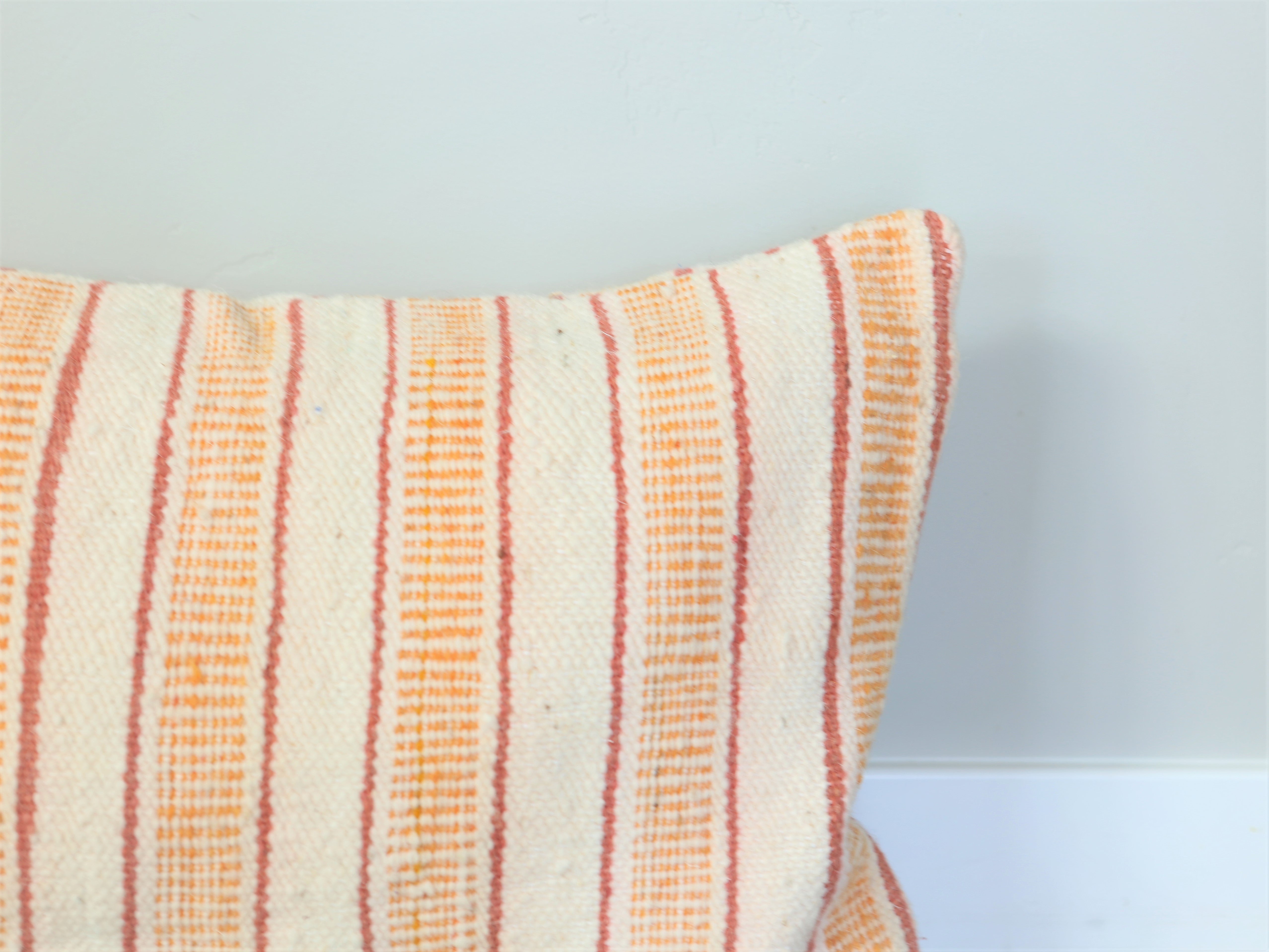 Special listing : Orange Striped Wool Pillow