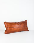Cognac Leather Lumbar Pillow Cover