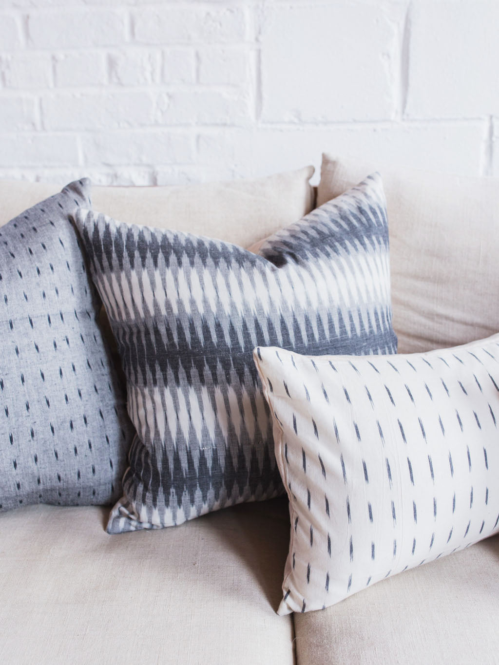 Grey Ikat Pillow