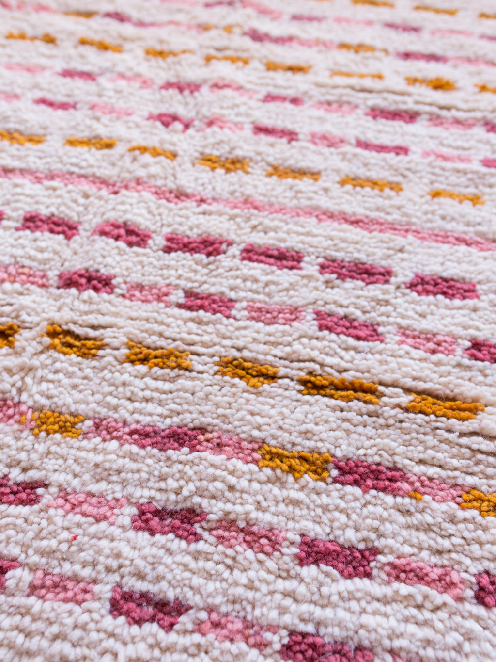 Colorful Pink Striped Shag Rug