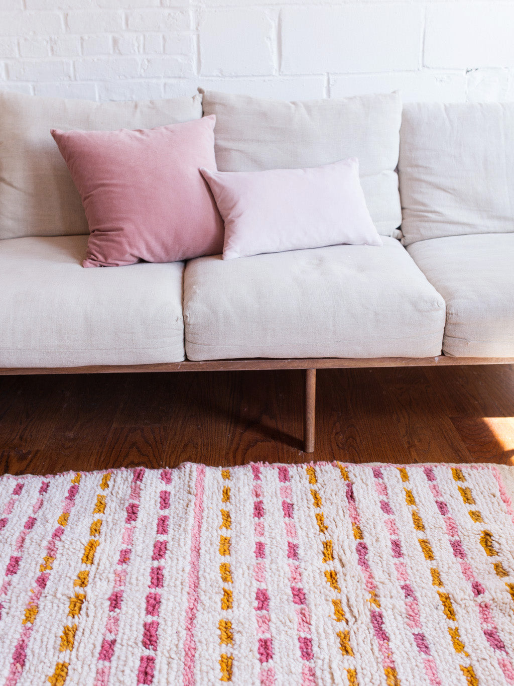 Colorful Pink Striped Shag Rug