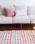 Colorful Pink Striped Shag Rug