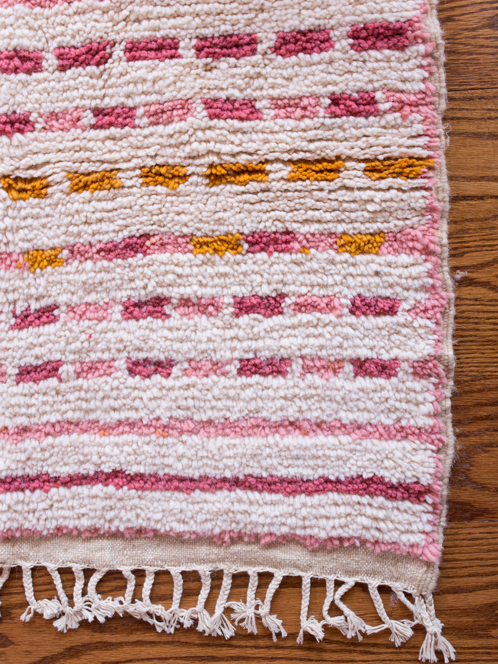 Colorful Pink Striped Shag Rug