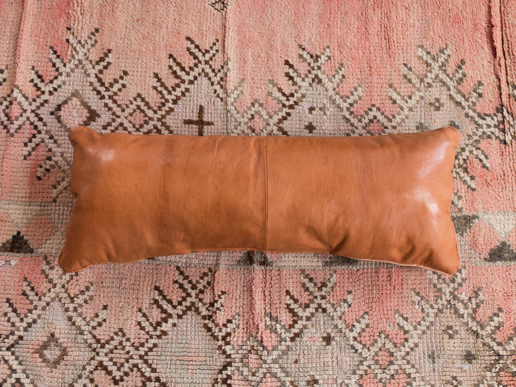 Leather Lumbar Pillow in Tobacco