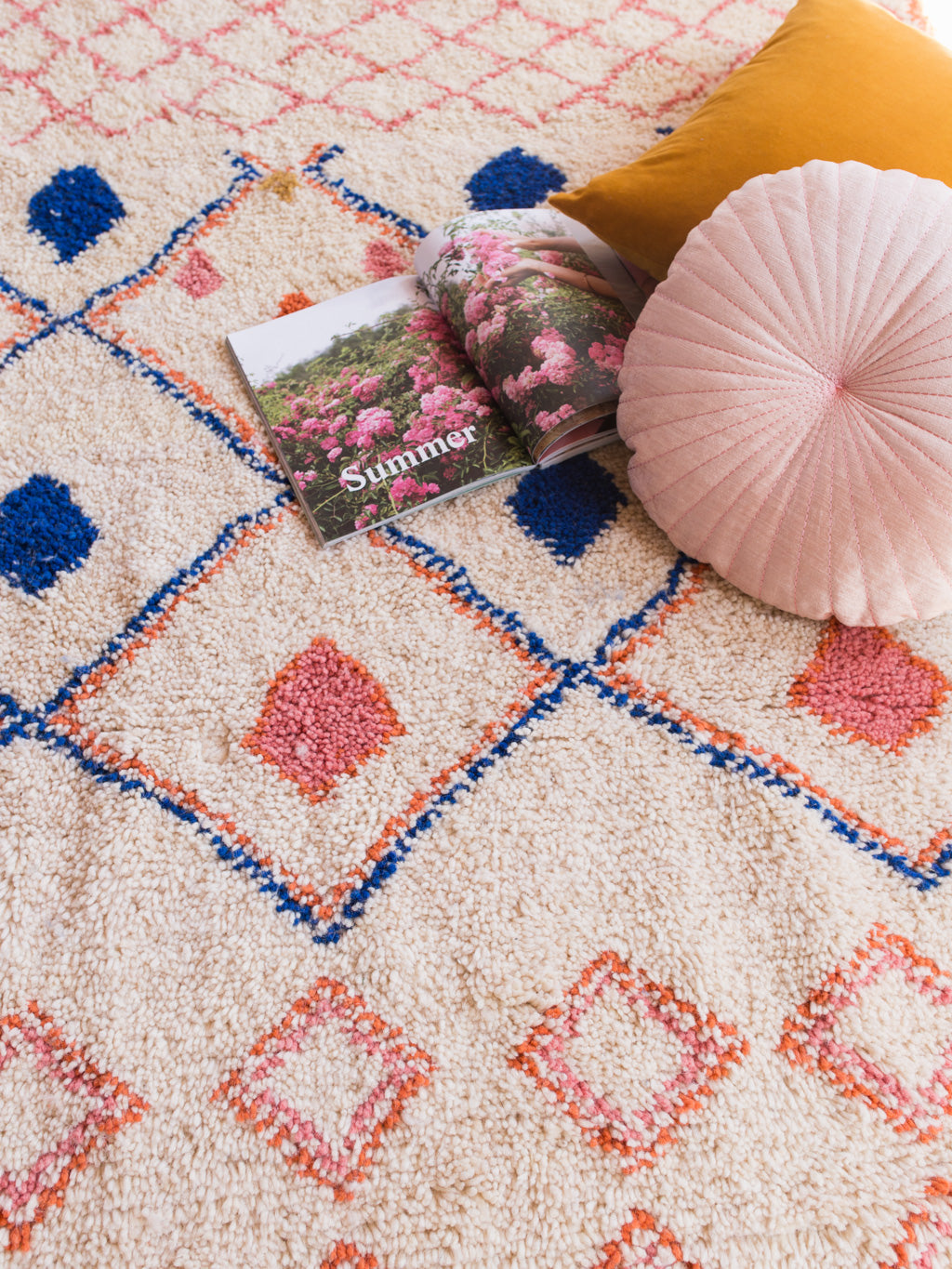 Georgia Shag Rug, Nursery Rug, Moroccan Rug, Kids Rug, Berber Rug, Beni Ourain, Pink Rug, Bohemian Decor, Boucherouite, Wool Rug