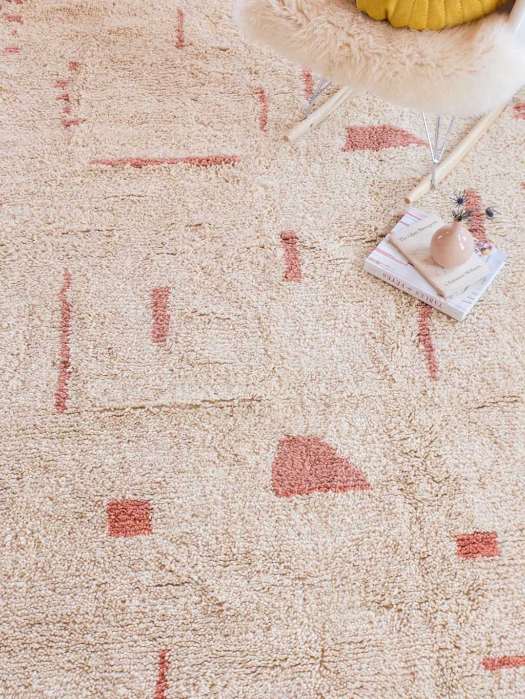 nola shag rug nursery rug cream rug wool rug handcrafted rug ethical rug fare trade artisanal women business