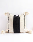 black and white wool pillow, boho pillow bohemian decoration boho interieur design cream pillow square pillow morrocon pillow handmade pillow