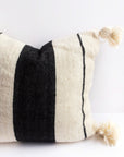 black and white wool pillow, boho pillow bohemian decoration boho interieur design cream pillow square pillow morrocon pillow handmade pillow