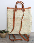 The "Autumn" straw and leather backpack