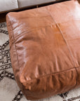 Large Leather Ottoman in Tan