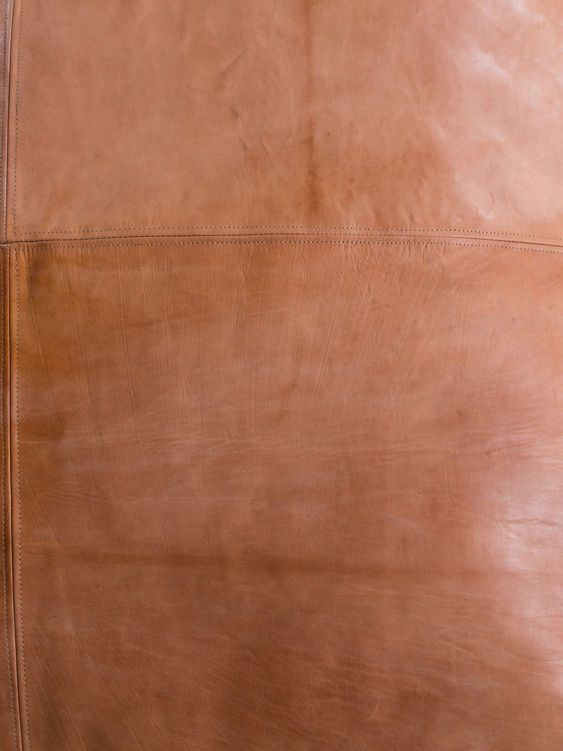 Large Leather Ottoman in Tan