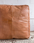 Large Leather Ottoman in Tan