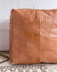 Large Leather Ottoman in Tan