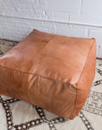 Large Leather Ottoman in Tan