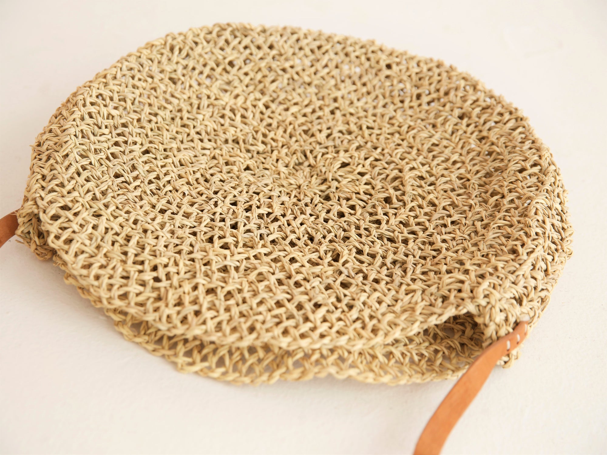The Iona  //  Round Lace Straw Bag