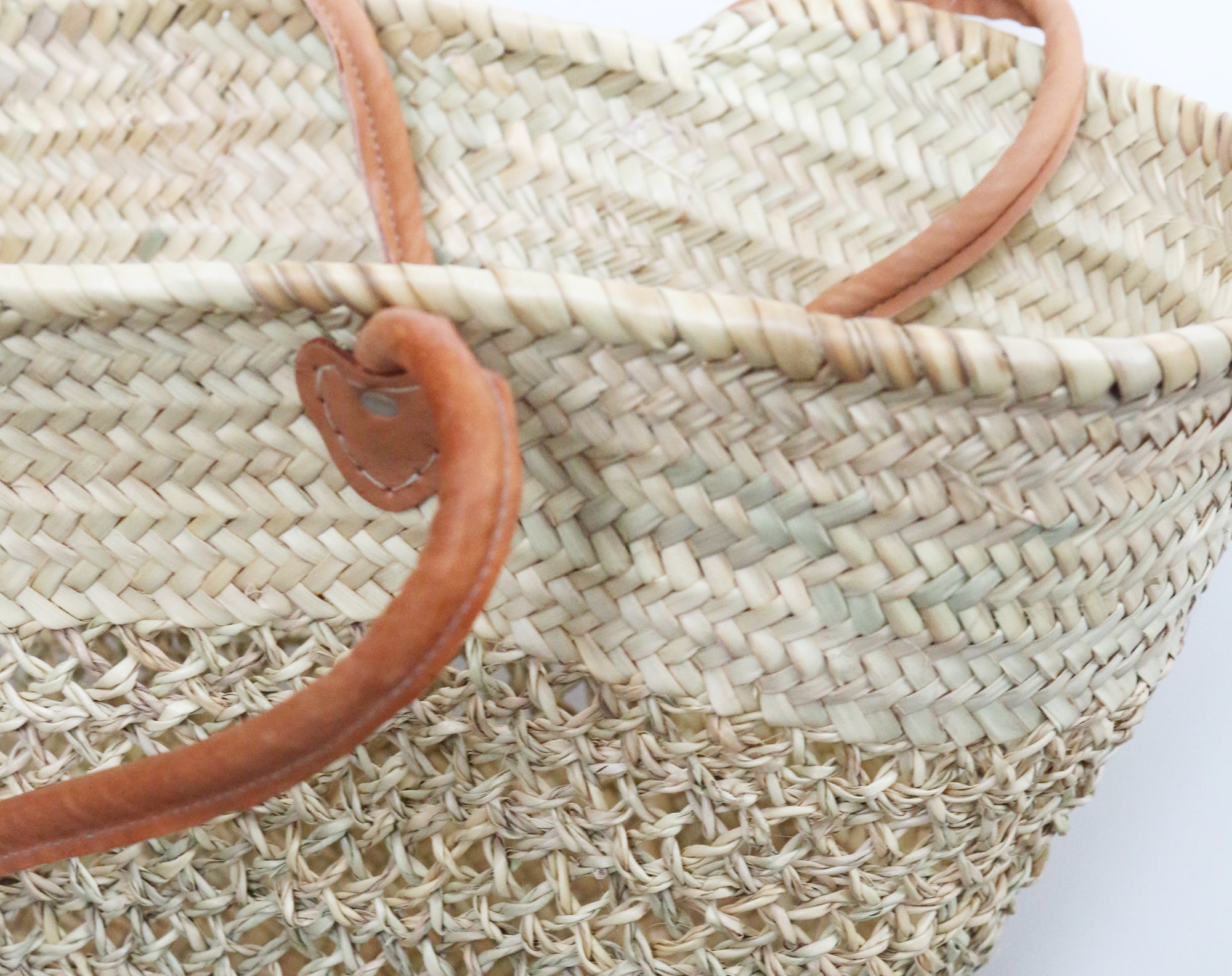 Wide Lace Straw Bag