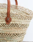 Large Lace Straw Market Basket